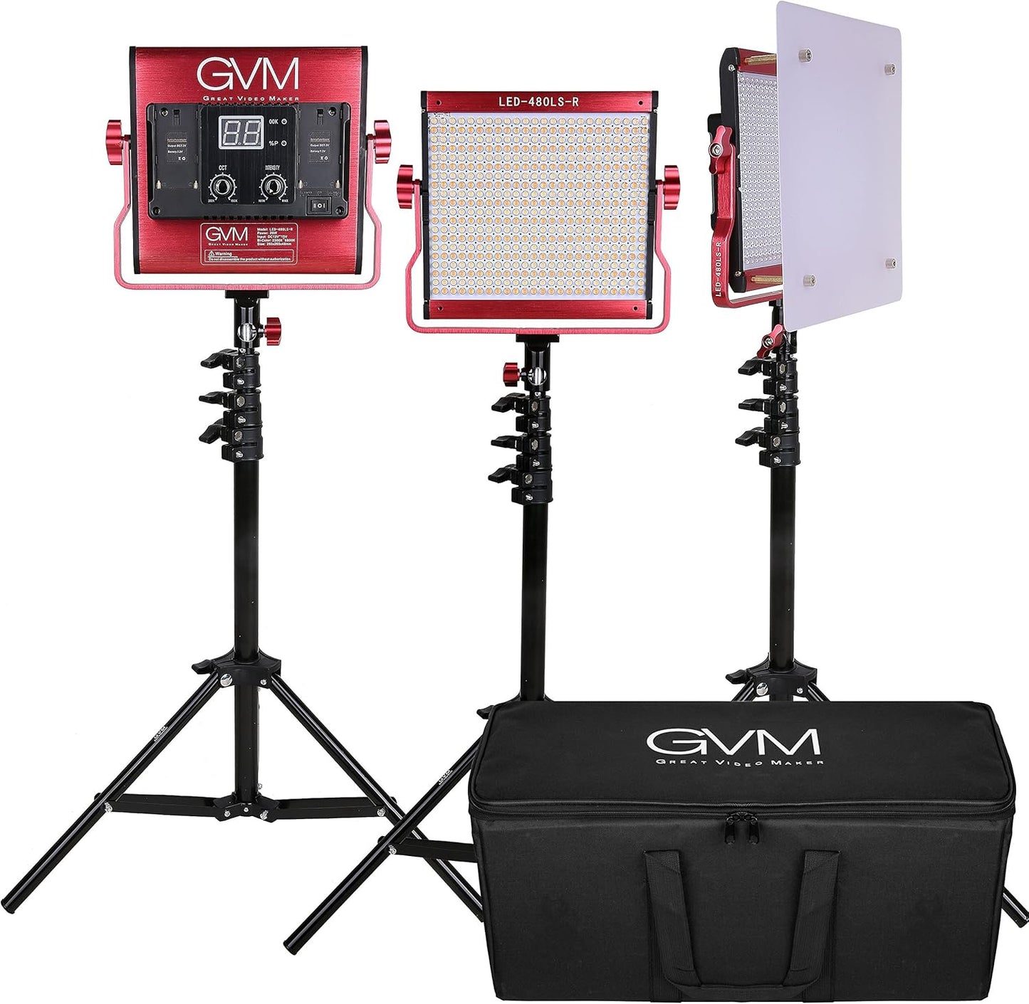 2 Pack LED Video Lighting Kits with APP Control, Bi-Color Variable 2300K~6800K with Digital Display Brightness of 10~100% for Video Photography, CRI97+ TLCI97 Led Video Light Panel +Barndoor