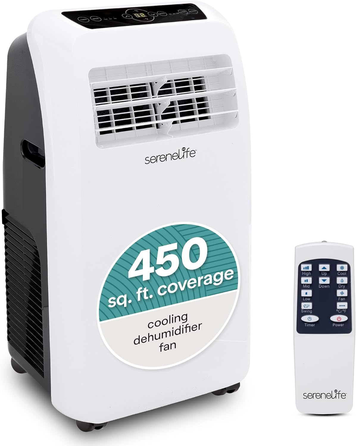 10,000 BTU Portable Air Conditioner– 4-in-1 AC Unit w/Cooling, Dehumidifier, Heater, & Fan– Includes Remote Control, Window Mount Kit, Quiet Operation, 24-Hour Timer