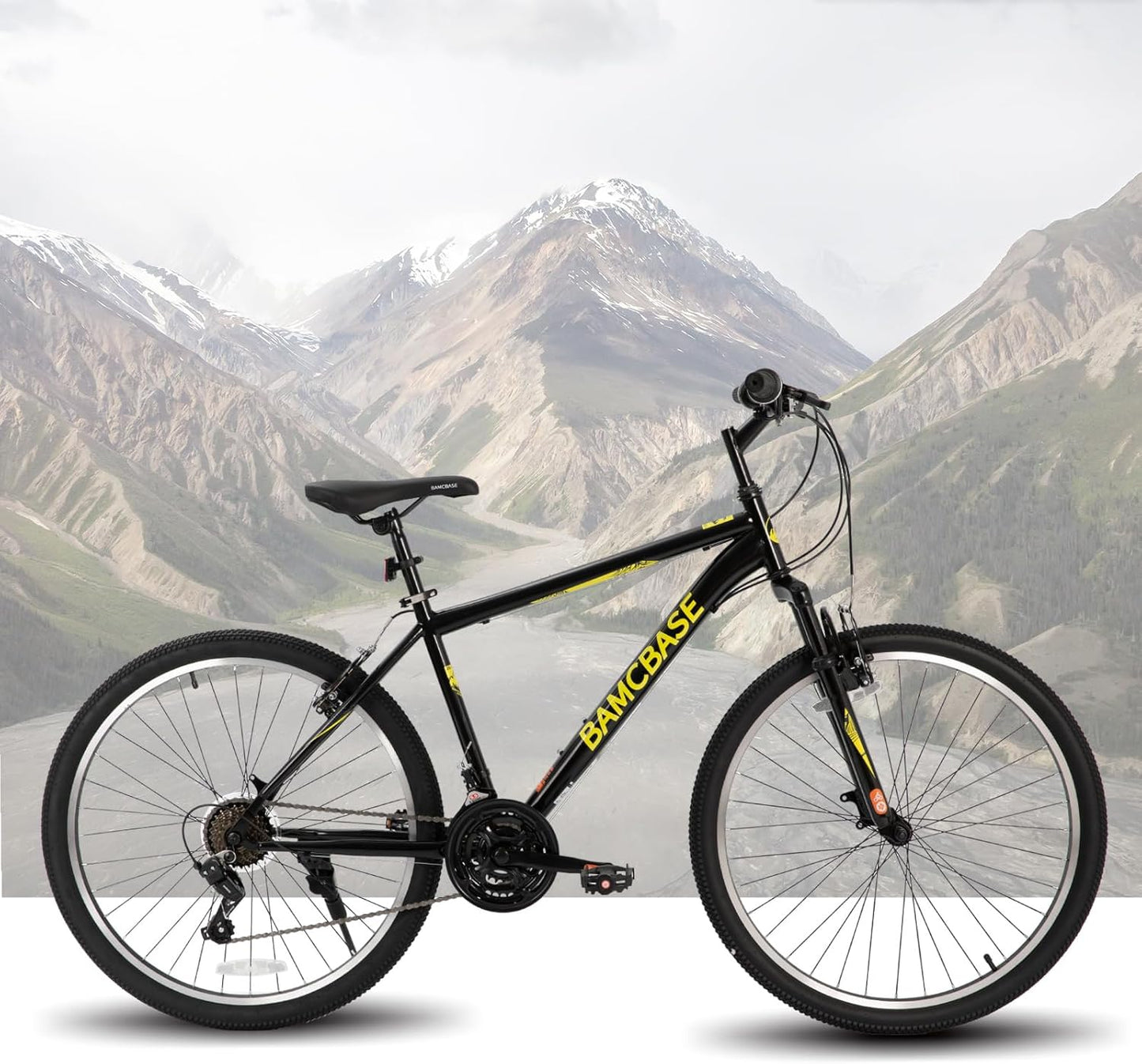 26/27.5 Inch Mountain Bike, Mens Womens MTB with 21 Speeds, High-Tensile Steel Frame, V Brake, Hardtail Bicycle for Adults