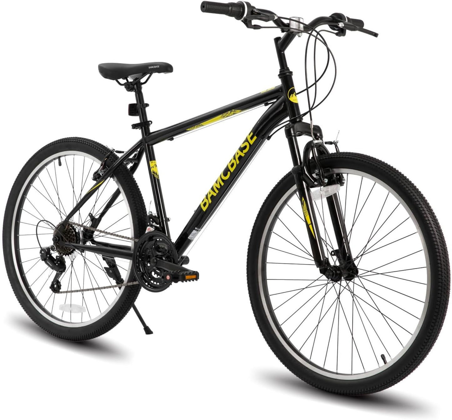26/27.5 Inch Mountain Bike, Mens Womens MTB with 21 Speeds, High-Tensile Steel Frame, V Brake, Hardtail Bicycle for Adults