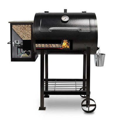Wood Fired Pellet Grill with Flame Broiler, 700 Sq. In. Cooking Space