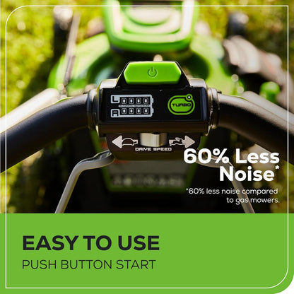 60V 21-inch self-propelled cordless lawn mower, brushless motor, LED lights, including 2 sets of 4.0 Ah batteries and a fast dual-port charger (compatible with 75 tools, running time 45 minutes)