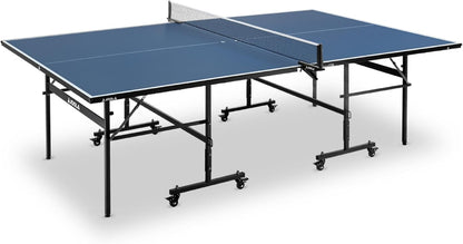 Professional-grade medium-density fiberboard indoor table tennis table, equipped with a quick-locking table tennis net and a stand set - assembled in 10 minutes easily - of high quality - foldable, with a single-player playing mode