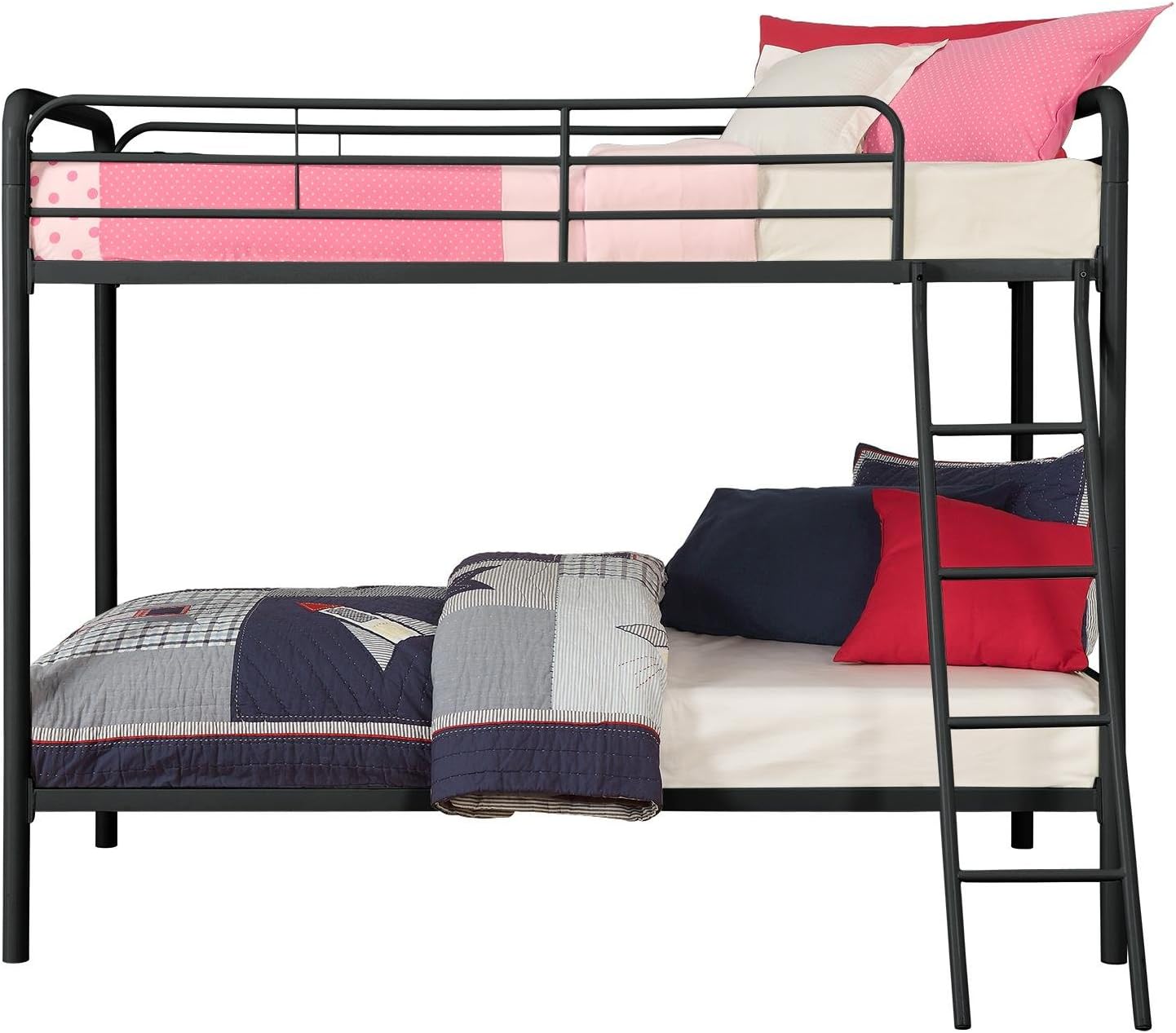 DHP Dusty Twin Over Full Metal Bunk Bed, Off White