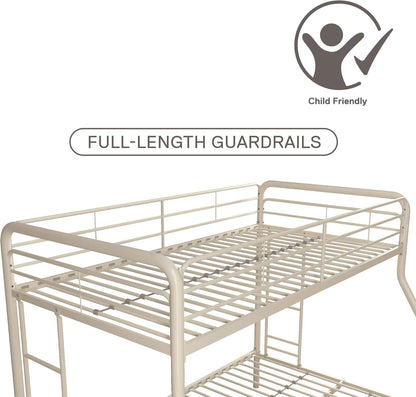 DHP Dusty Twin Over Full Metal Bunk Bed, Off White