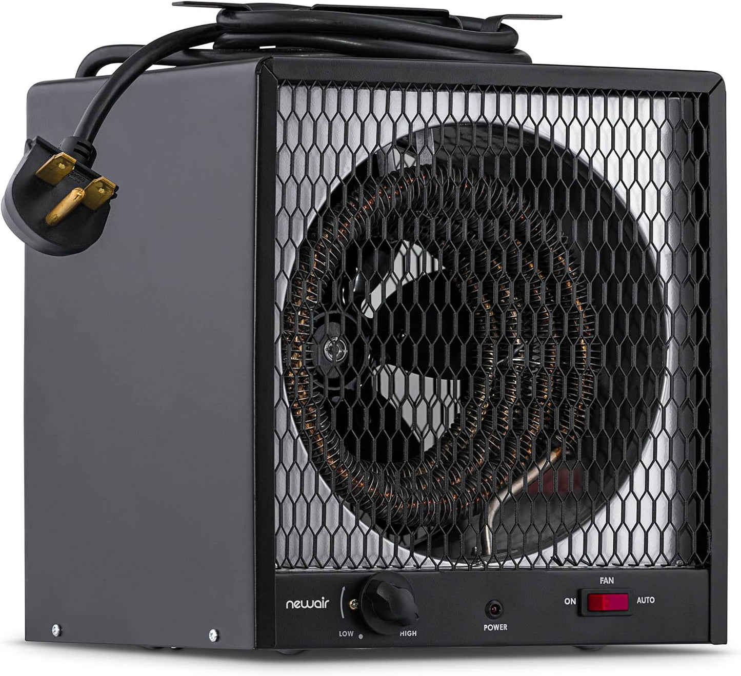 240v Portable Electric Garage Heater, Industrial Strength with Internal Thermostat and Carrying Handle, Heats 600 sq. ft. with 6-30R Plug, Perfect for Garages, Workshops and More