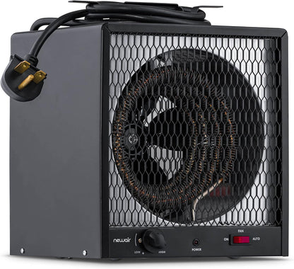 240v Portable Electric Garage Heater, Industrial Strength with Internal Thermostat and Carrying Handle, Heats 600 sq. ft. with 6-30R Plug, Perfect for Garages, Workshops and More