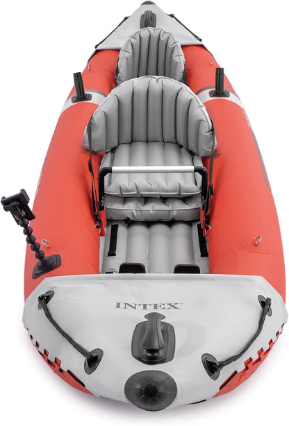 Excursion Pro Inflatable Kayak Set and Accessory Kit, Air Pump, and Carry Bag for Lakes and Rivers