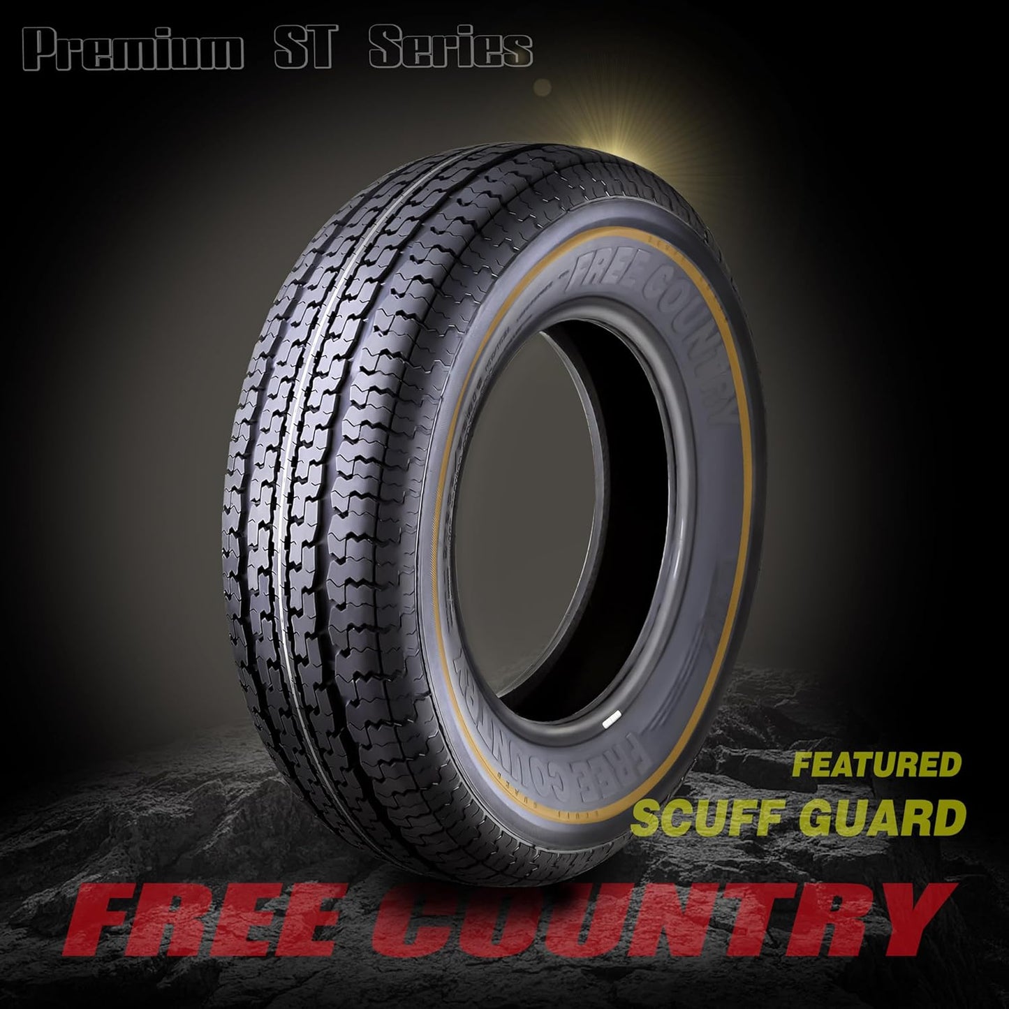 Libra Trailer Parts set of 4 Heavy Duty Trailer Tires ST205/75R15 205 75 15 10-Ply Load Range E Steel Belted Radial w/Scuff Guard