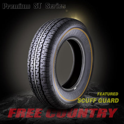 Libra Trailer Parts set of 4 Heavy Duty Trailer Tires ST205/75R15 205 75 15 10-Ply Load Range E Steel Belted Radial w/Scuff Guard