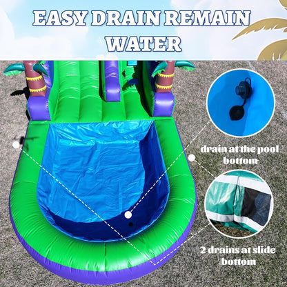21FT(L) Commercial Grade Water Slide for Adults, (Heavy Duty Full PVC) (Big Splash Water Pool), 750w Blower, Inflatable Waterslide for Backyard, Outdoor Park, 21x9x12ft