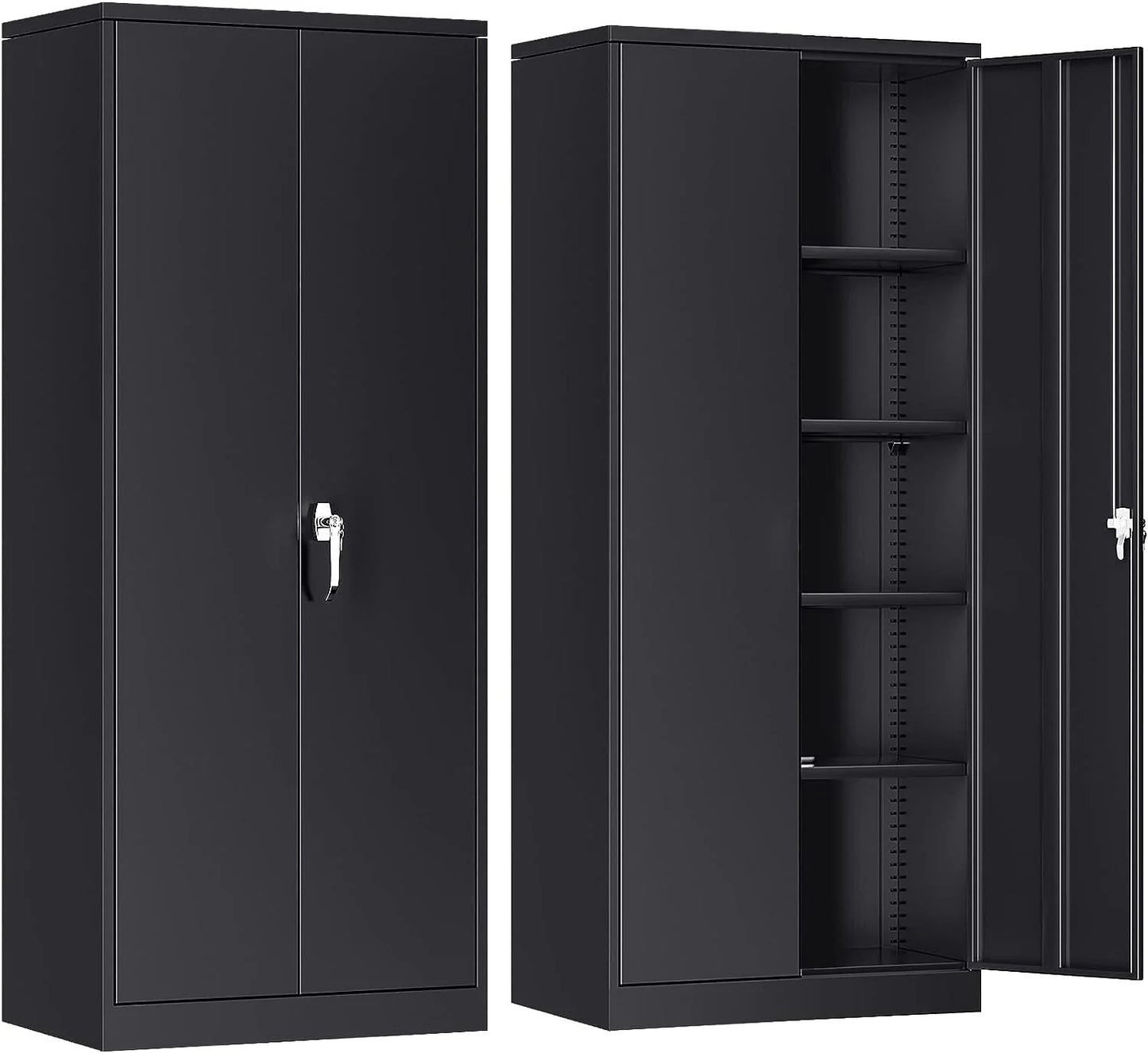 Atripark Metal Storage Cabinet with Lock, 72" Lockable Garage Tool Cabinet with Doors