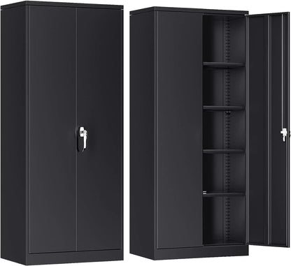 Atripark Metal Storage Cabinet with Lock, 72" Lockable Garage Tool Cabinet with Doors