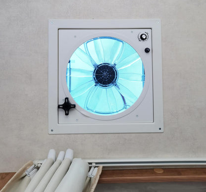 12V RV Roof Fan Vent 14'' 10 Speed Reversible Manual Lift (NO REMOTE)