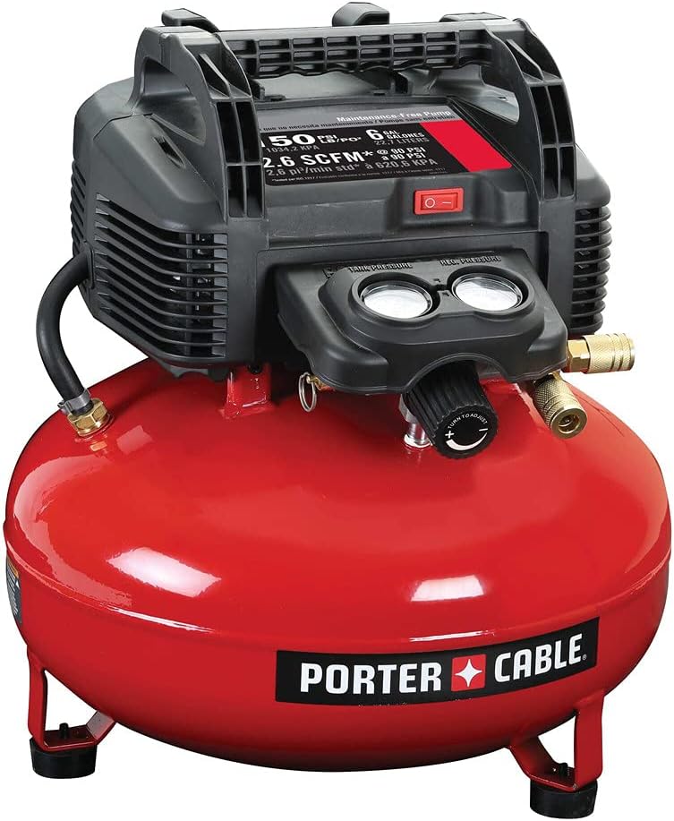 Air Compressor, 6-Gallon, Pancake, Oil-Free