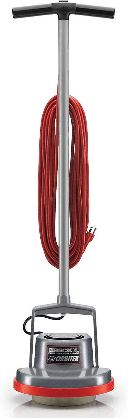 Commercial Orbiter Hard Floor Cleaner Machine, Multi-Purpose Floor Cleaning, Random Orbital Drive, Wide Cleaning Path, 50-Foot Long Cord, ORB550MC, Gray/Red-Oreck