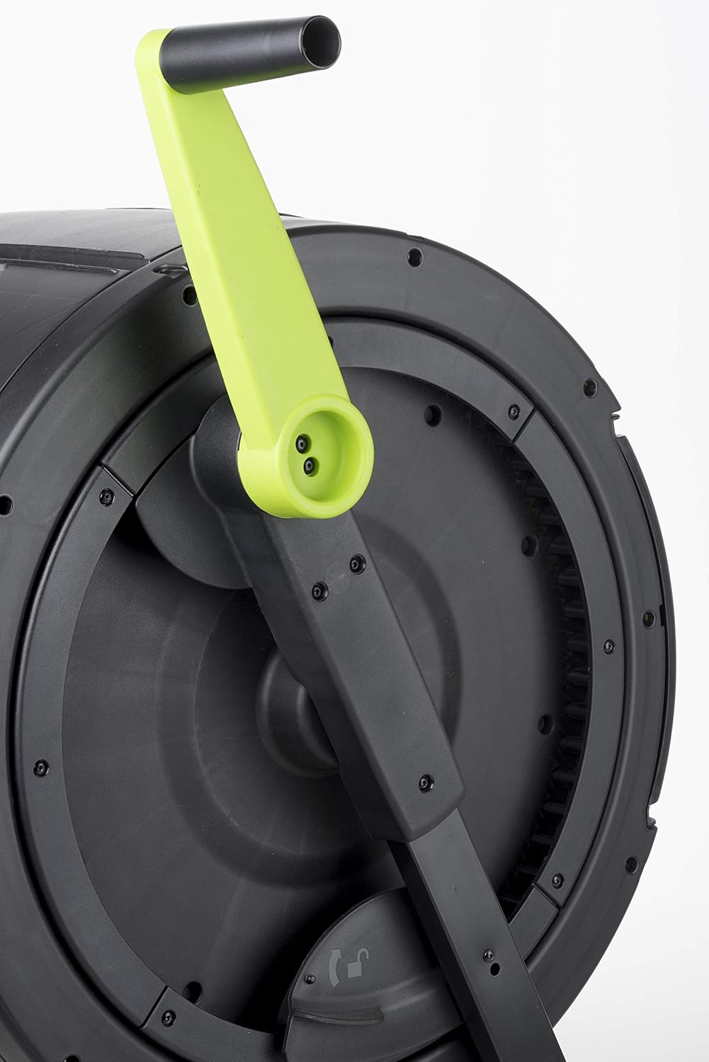 Two 65-gallon two-stage composting drums, equipped with large double doors and an open frame, are also provided along with a maze-style compost cart, a 1.85-gallon kitchen trolley-style compost bin, three rolls of corn bags, and a retractable plant t