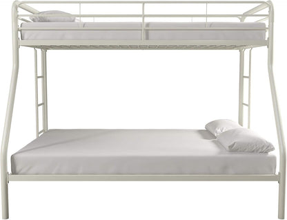 DHP Dusty Twin Over Full Metal Bunk Bed, Off White