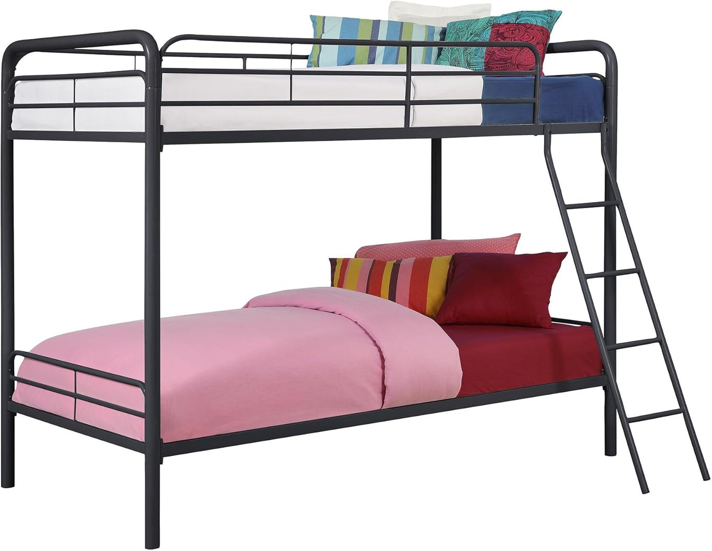 DHP Dusty Twin Over Full Metal Bunk Bed, Off White