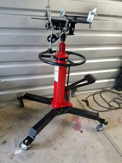 Hydraulic Car Transmission Jack Vertical Lift,1660 Pounds,360掳Rotating Wheel Lift,Red