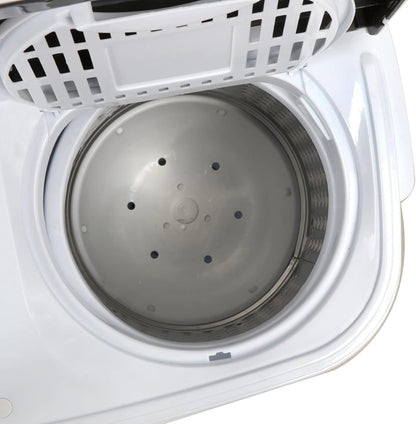 Portable mini double-burner washing machine, capacity 13 pounds, equipped with a spin dryer, a compact clothes washing machine, a lightweight small-sized washing machine, suitable for families, apartments, dormitory rooms, and campers.