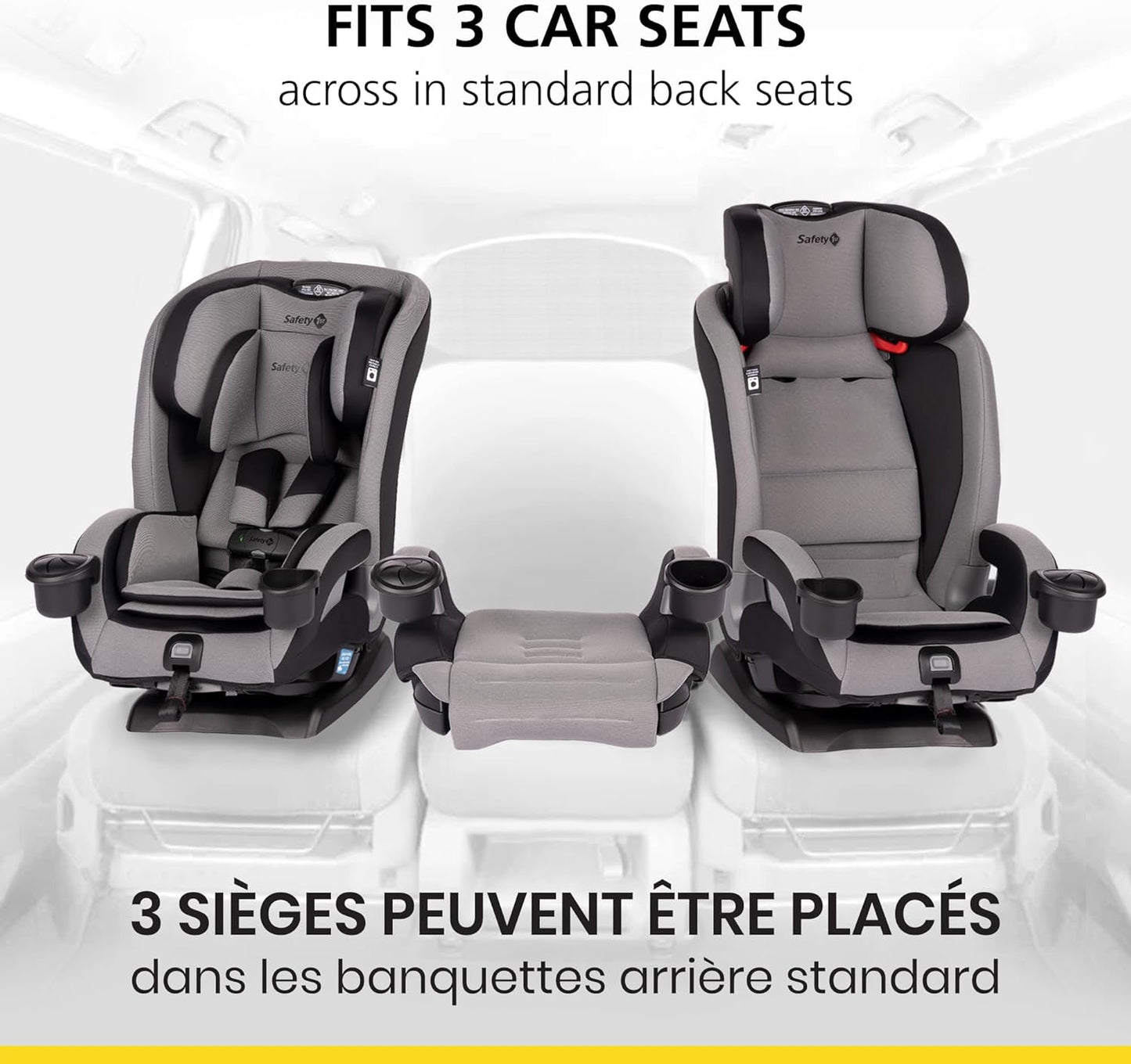 4-in-1 Convertible All-in-One Car Seat, infant to toddler, rear and forward facing, booster mode, backless booster, Fits 3 across, Washable seat, Birth to 10 years, Hexagon Horizon