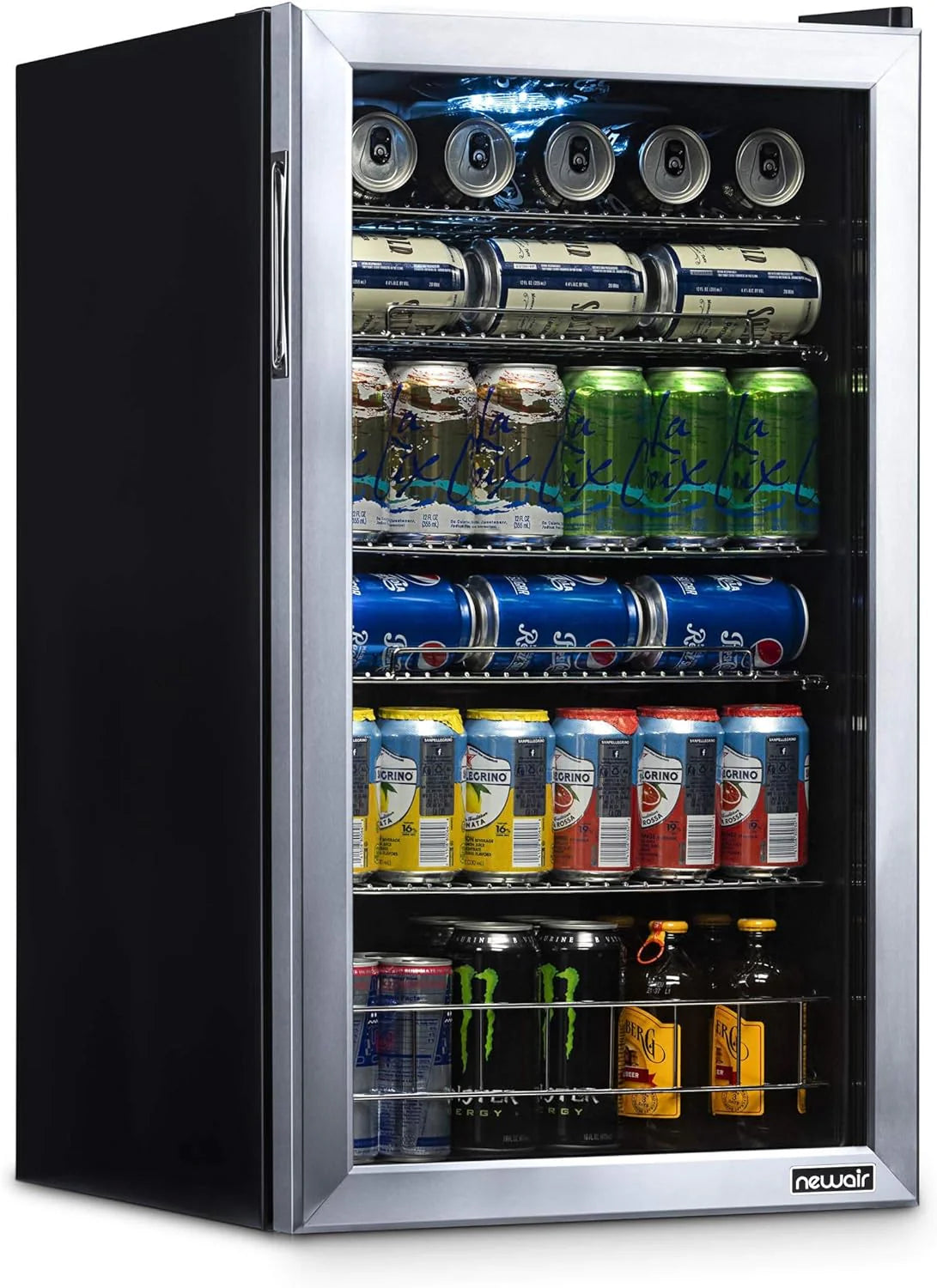 Beverage Refrigerator Cooler | 126 Cans Free Standing with Right Hinge Glass Door