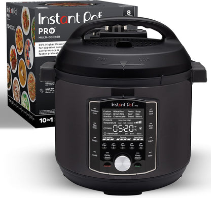 10-in-1 Pressure Cooker, Slow Cooker, Rice/Grain Cooker, Steamer, Sauté, Sous Vide, Yogurt Maker, Sterilizer, and Warmer, Includes App With Over 800 Recipes, Black