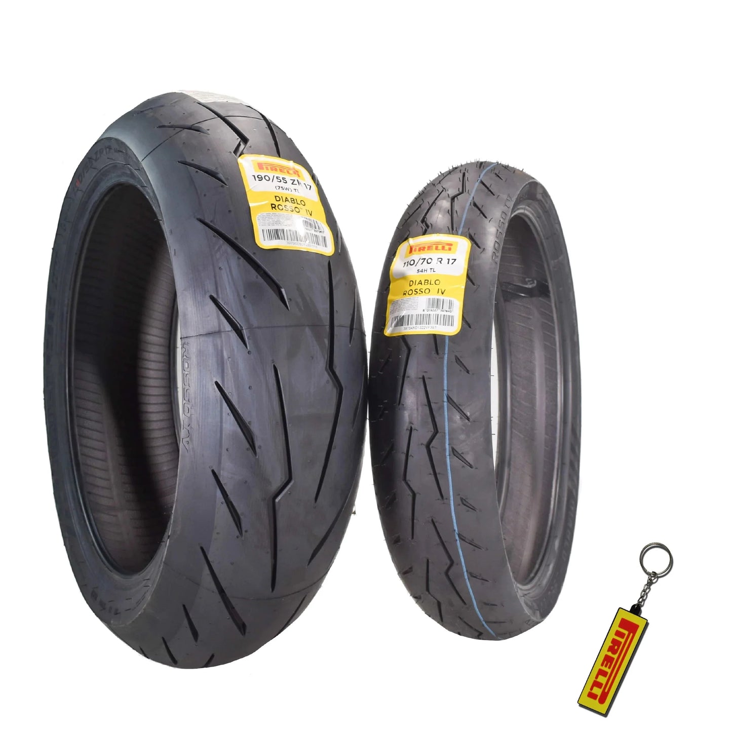 Motorcycle Tires Set – Front 110/70ZR17 & Rear 190/55ZR17 with Bonus Keychain