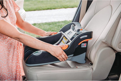 Infant Car Seat and Base, Rear-Facing Seat for 4-30 lbs., Includes Head and Body Support, Compatible with Chicco Strollers, Baby Travel Gear - Pewter/Grey
