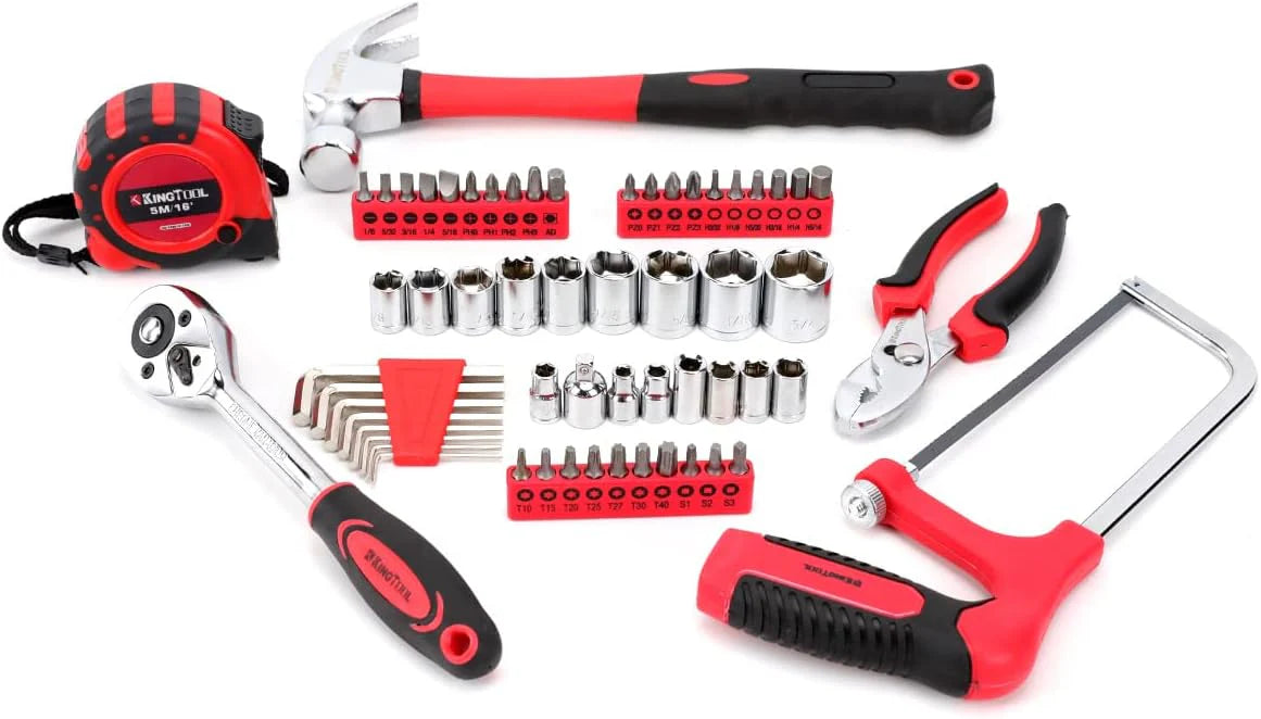 Home Tool Set Kit - 286 PCS Home Auto Repair Tool Kit with Rolling Tool Box, Mechanic Tool Sets with 21V Max Cordless Power drill, Perfect for Homeowner, Diyer, Handyman