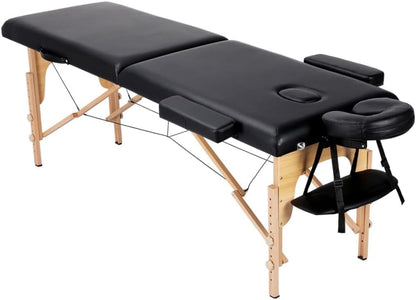 Massage Table Lash Bed Portable Massage Spa Bed Beauty Tattoo Table Adjustable for Eyelash Tech Physical Therapy Couch, Black