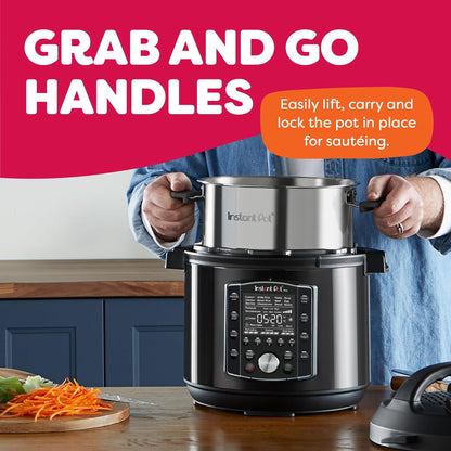 10-in-1 Pressure Cooker, Slow Cooker, Rice/Grain Cooker, Steamer, Sauté, Sous Vide, Yogurt Maker, Sterilizer, and Warmer, Includes App With Over 800 Recipes, Black