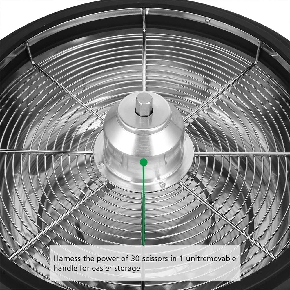16-inch blade trimmer, using a twisted rotation cutting method, suitable for trimming plant buds and flowers. Equipped with upgraded gears, with sharp blades (2 serrated blades and 2 straight blades)