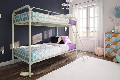 DHP Dusty Twin Over Full Metal Bunk Bed, Off White