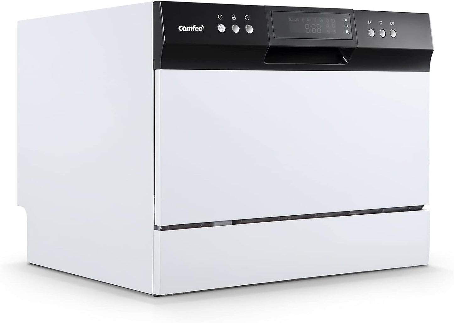 Desktop dishwasher, Energy Star portable dishwasher, 6 dish settings, small dishwasher with 8 washing programs, high-speed operation, baby care, energy-saving and glass material, dormitory dishwasher, RV and apartment dishwasher