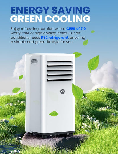 Portable Air Conditioners, 10000 BTU Air Conditioner Portable for Room up to 450 Sq. Ft., 3-in-1 Portable AC Unit with Digital Display, Remote Control, Window Installation Kit, 24H Timer, Sleep Mode