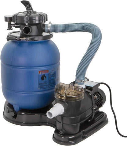 13-inch sand filter, 0.75 horsepower, swimming pool pump, 2400 gallons per hour, suitable for outdoor swimming pool package, multi-interface valve, maximum capacity 10000 gallons, 1-1/4 inch NPT interface