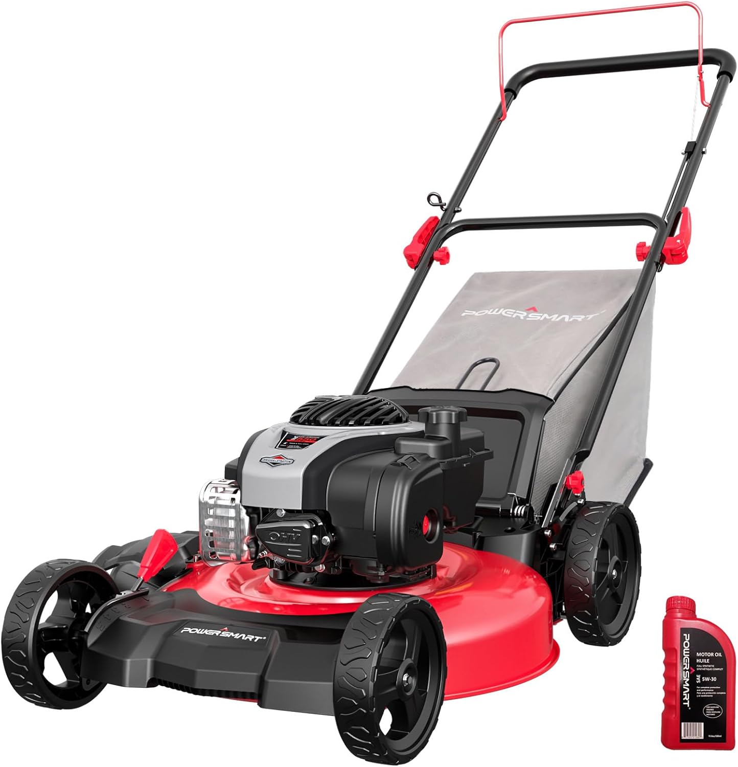 21" 2-in-1 Push Lawn Mower, 125cc Engine, Adjustable Cutting Height, Lightweight, Easy Assembly