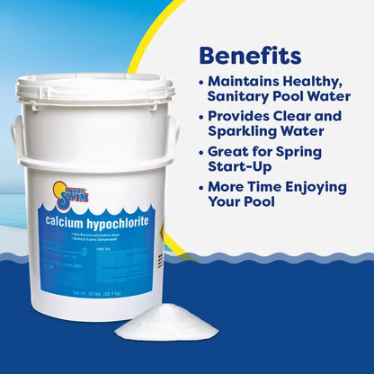Pool Shock 68% Cal-Hypo Granular Sanitizer for Crystal Clear Water Defends Against Bacteria, Algae, and Microorganisms