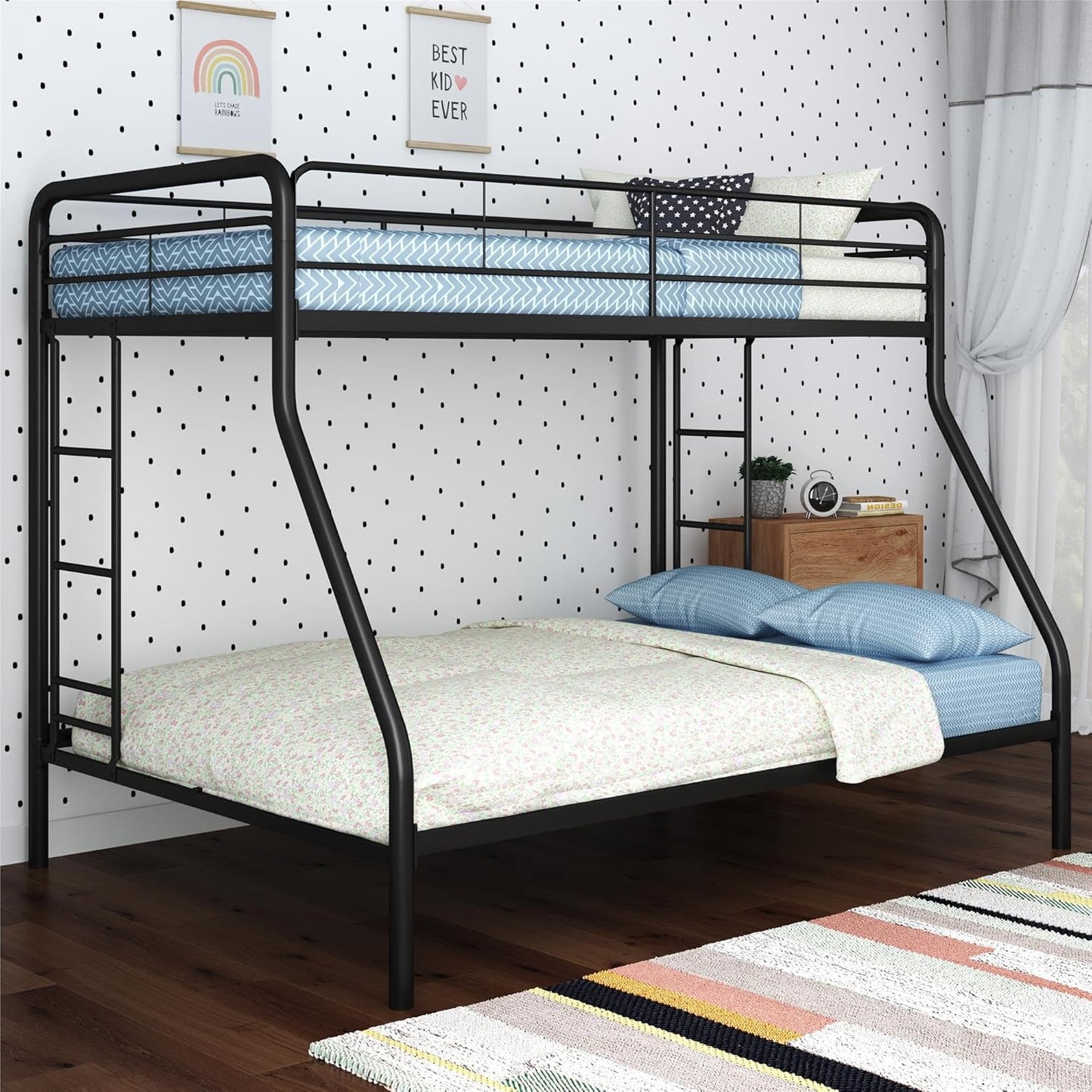 DHP Dusty Twin Over Full Metal Bunk Bed, Off White