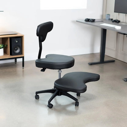 Cross-Legged Office Chair – Adjustable Height Floor Chair with Back Support for Yoga, Meditation, and ADHD (Black, CHAIR-CL02B-R)