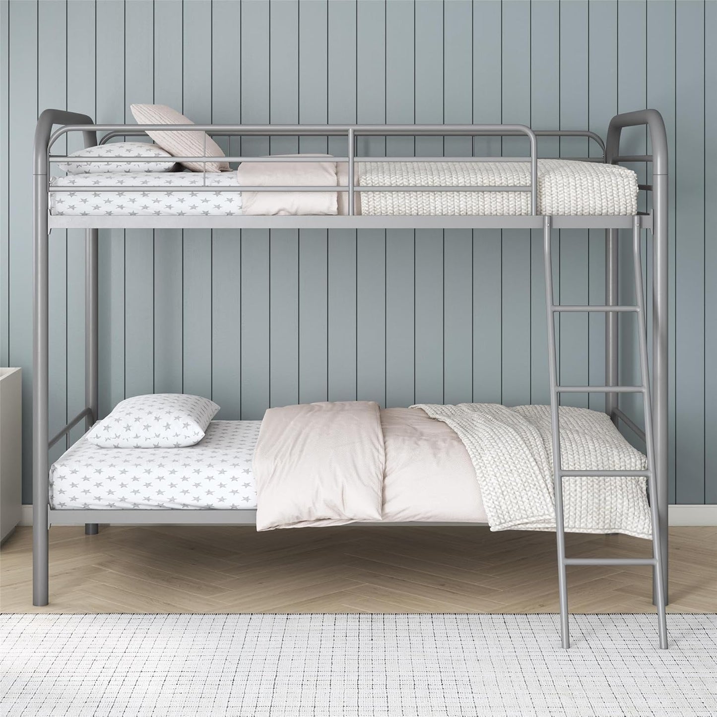 DHP Dusty Twin Over Full Metal Bunk Bed, Off White