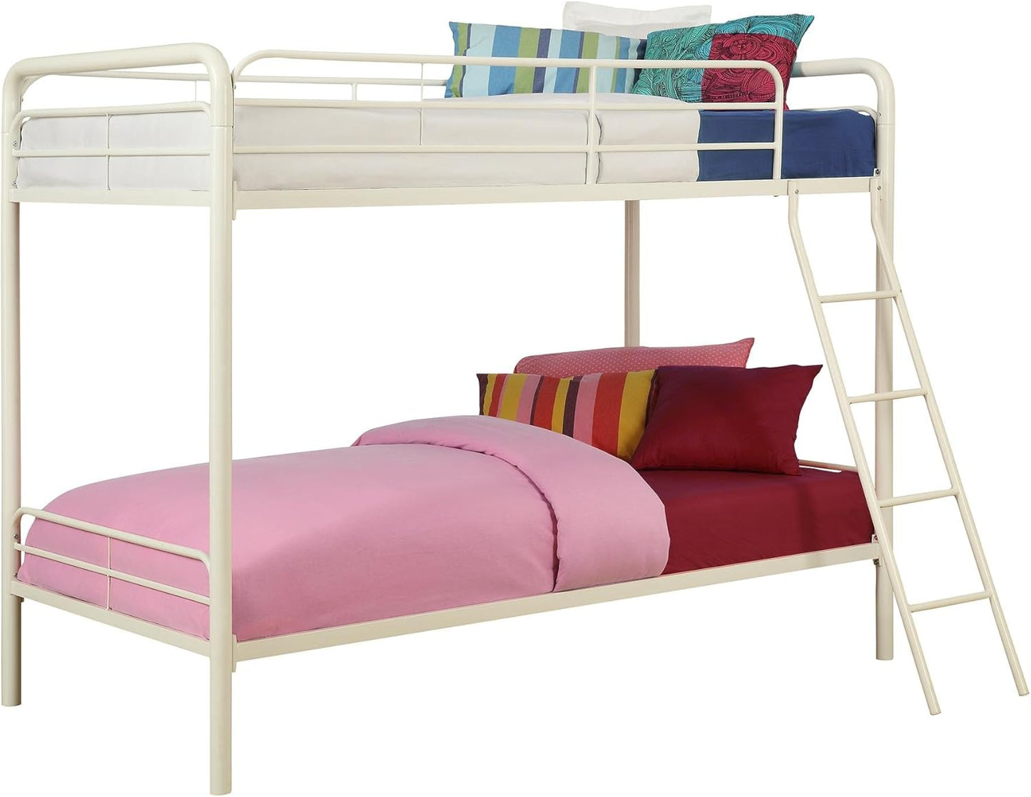 DHP Dusty Twin Over Full Metal Bunk Bed, Off White