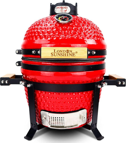 13-inch ceramic Kamodo charcoal barbecue grill - red