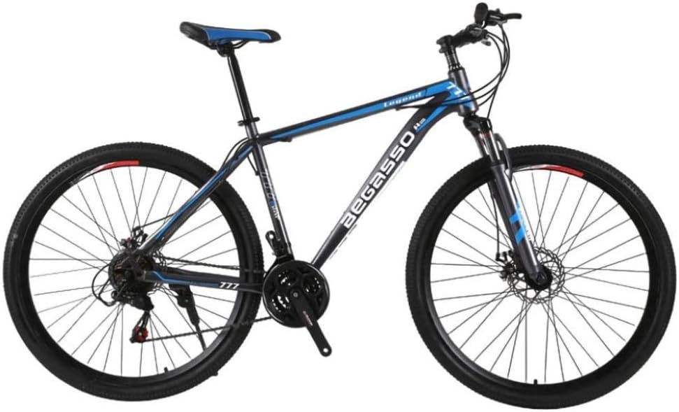 21-Speed Men's Mountain Bike Double Disc Brake 29 Inches All-Terrain City Bikes Adults Only Outdoor Cycling Hard Tail Front Suspension,C
