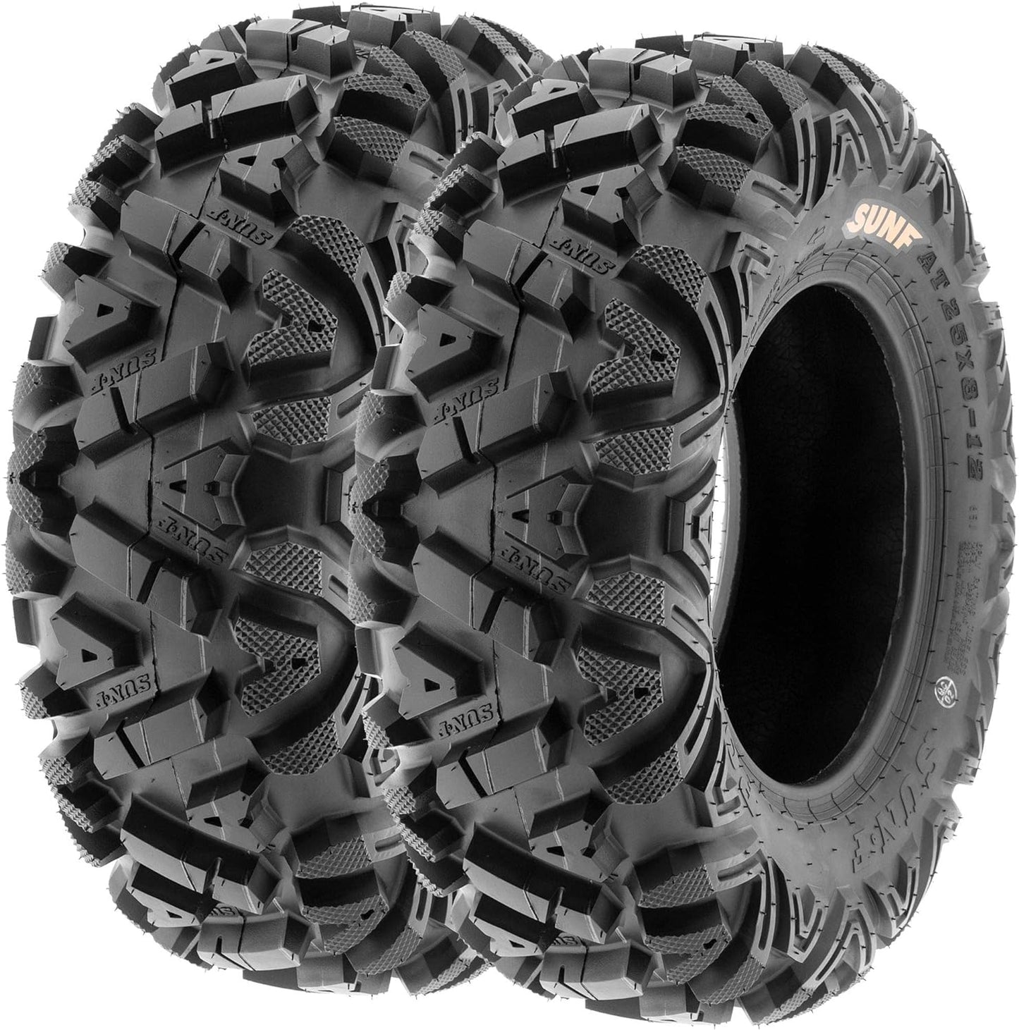 I ATV/UTV all-terrain Tires 25x8-12 Front & 25x10-12 Rear Set of 4 A033 6-PR Tubeless