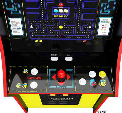 Bandai's "Pac-Man" classic version, featuring 12 games, and an arcade machine that is 4 feet in size.