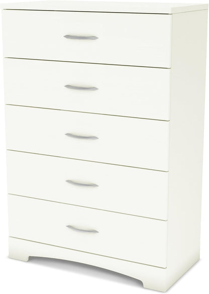 Furniture Step One 5-Drawer Chest, Pure White.