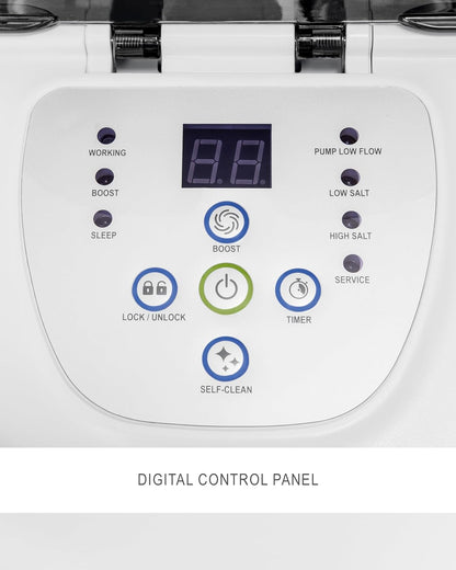 QS1200 Krystal Clear Saltwater Chlorine System for Above Ground Pools: Keeps Water Clear – Reduces Chemical Use – Sleek Control Panel with Buttons – Up to 15000 Gallon Pools